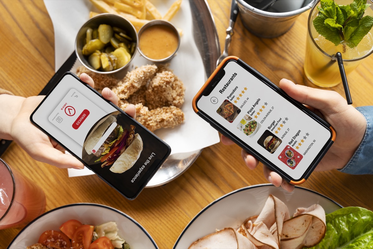 Customers browsing restaurants on the Wafi Catering app